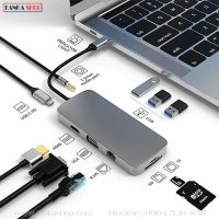 Hub chuyển đổi Type C sang HDMI, VGA, USB, Type-C, Lan, Audio 3.5